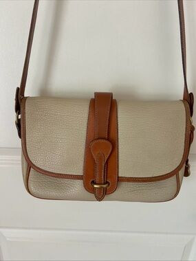Dooney & Bourke Vintage Crossbody Bone/British Tan Handbag Equestrian  AWL Purse